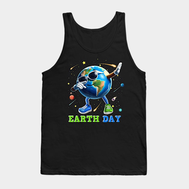 Earth Day 2024 Funny Earth Day Kids Toddler Girls Boys Dab Tank Top by Mitsue Kersting